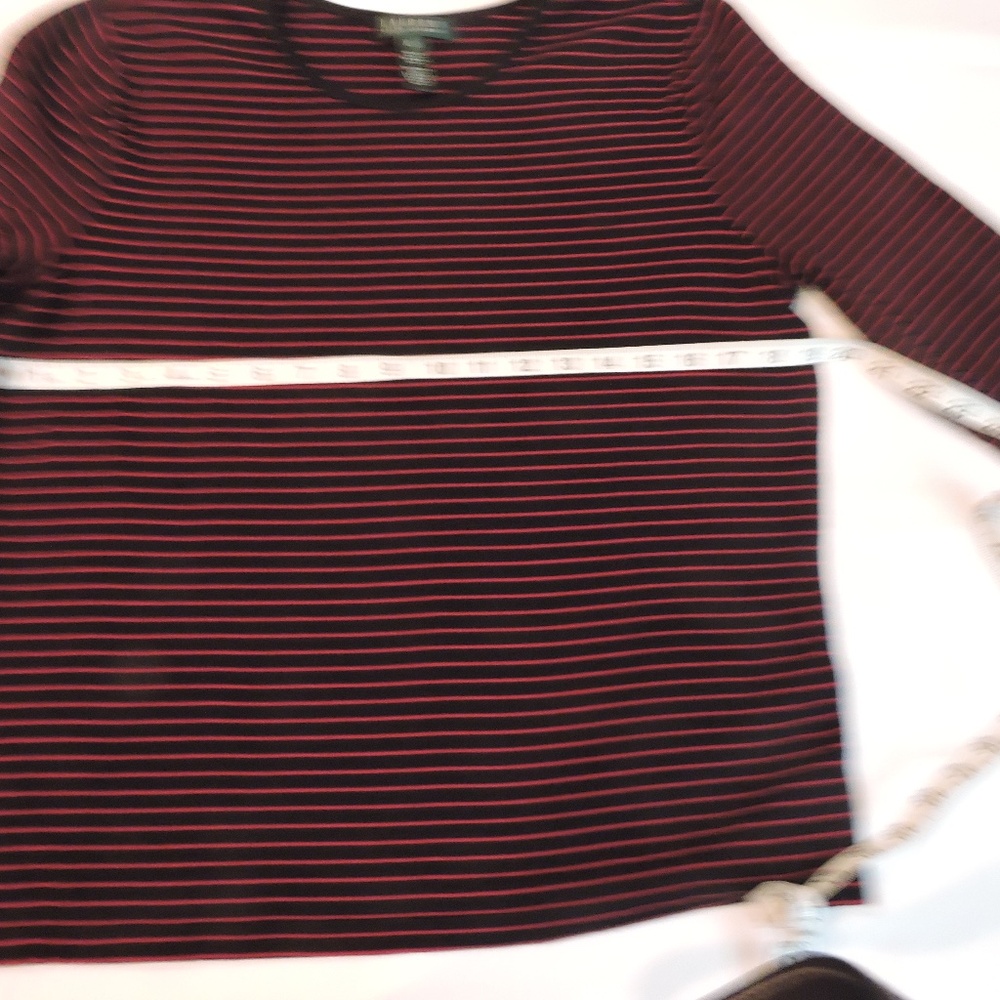Women's Long Sleeve NAvy/red XL Tee by Lauren Ralph Lauren